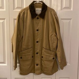 Orvis Men’s Canvas Work Coat Cordory Collar size XL